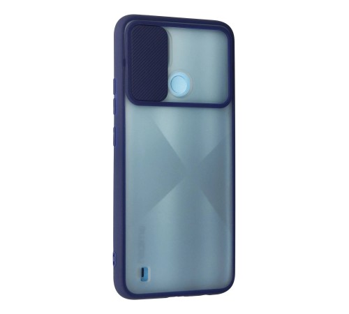Realme C21 Kılıf Palm Buzlu Kamera Sürgülü Silikon - Lacivert Realme C21 Kılıf Palm Buzlu Kamera Sürgülü Silikon - Lacivert