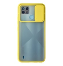 Realme C21 Kılıf Palm Buzlu Kamera Sürgülü Silikon - Sarı