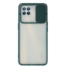 Oppo Reno 4 Lite Kılıf Palm Buzlu Kamera Sürgülü Silikon - Yeşil