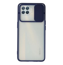 Oppo Reno 4 Lite Kılıf Palm Buzlu Kamera Sürgülü Silikon - Lacivert