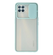 Oppo Reno 4 Lite Kılıf Palm Buzlu Kamera Sürgülü Silikon - Turkuaz