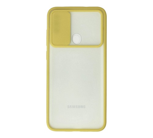 Samsung Galaxy A11 Kılıf Palm Buzlu Kamera Sürgülü Silikon - Sarı Samsung Galaxy A11 Kılıf Palm Buzlu Kamera Sürgülü Silikon - Sarı