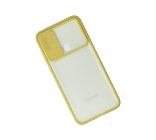 Samsung Galaxy A11 Kılıf Palm Buzlu Kamera Sürgülü Silikon - Sarı Samsung Galaxy A11 Kılıf Palm Buzlu Kamera Sürgülü Silikon - Sarı