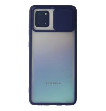 Samsung Galaxy A81 / Note 10 Lite Kılıf Palm Buzlu Kamera Sürgülü Silikon - Lacivert