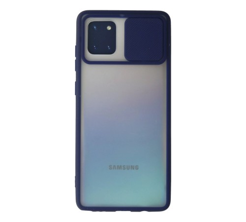 Samsung Galaxy A81 / Note 10 Lite Kılıf Palm Buzlu Kamera Sürgülü Silikon - Lacivert Samsung Galaxy A81 / Note 10 Lite Kılıf Palm Buzlu Kamera Sürgülü Silikon - Lacivert