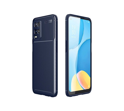 Oppo A54 4G Kılıf Auto Focus Karbon Kapak - Lacivert Oppo A54 4G Kılıf Auto Focus Karbon Kapak - Lacivert