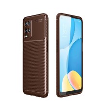 Oppo A54 4G Kılıf Auto Focus Karbon Kapak - Kahverengi