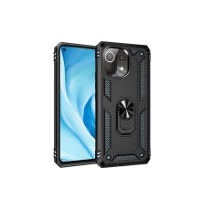 Xiaomi Mİ 11 Lite Kılıf Sofya Yüzüklü Silikon Kapak - Siyah