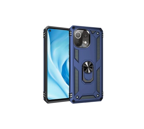 Xiaomi Mİ 11 Lite Kılıf Sofya Yüzüklü Silikon Kapak - Lacivert