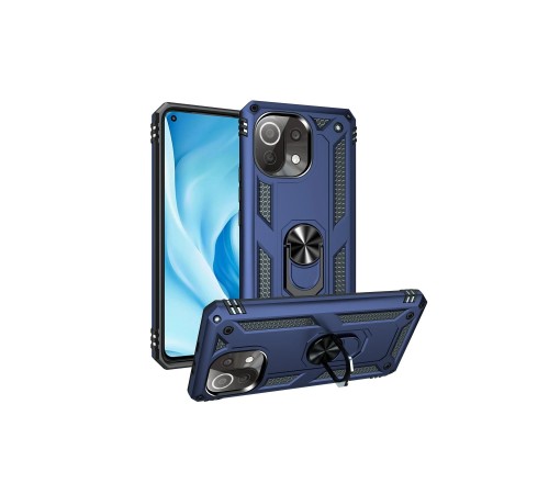 Xiaomi Mİ 11 Lite Kılıf Sofya Yüzüklü Silikon Kapak - Lacivert
