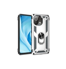 Xiaomi Mİ 11 Lite Kılıf Sofya Yüzüklü Silikon Kapak - Gümüş