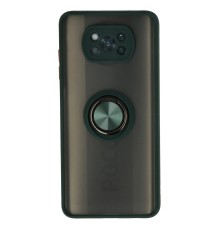 Xiaomi Pocophone X3 Kılıf Montreal Yüzüklü Silikon Kapak - Yeşil