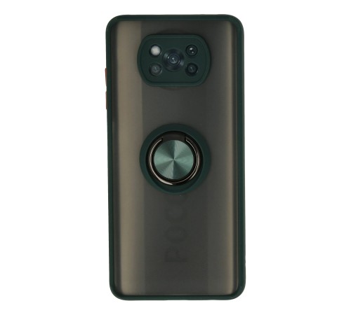 Xiaomi Pocophone X3 Kılıf Montreal Yüzüklü Silikon Kapak - Yeşil Xiaomi Pocophone X3 Kılıf Montreal Yüzüklü Silikon Kapak - Yeşil
