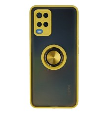 Oppo A54 4G Kılıf Montreal Yüzüklü Silikon Kapak - Sarı