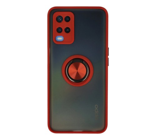 Oppo A54 4G Kılıf Montreal Yüzüklü Silikon Kapak - Kırmızı Oppo A54 4G Kılıf Montreal Yüzüklü Silikon Kapak - Kırmızı