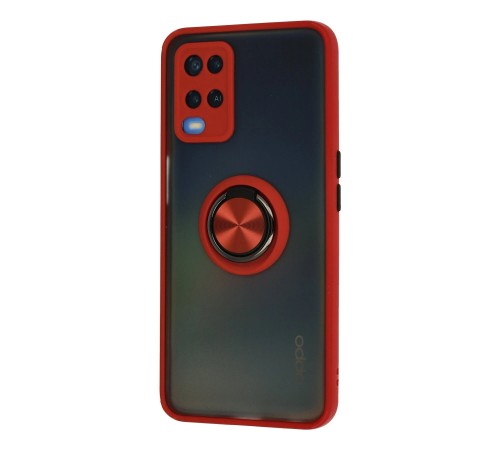 Oppo A54 4G Kılıf Montreal Yüzüklü Silikon Kapak - Kırmızı Oppo A54 4G Kılıf Montreal Yüzüklü Silikon Kapak - Kırmızı