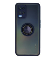 Oppo A54 4G Kılıf Montreal Yüzüklü Silikon Kapak - Lacivert