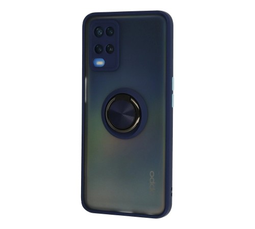 Oppo A54 4G Kılıf Montreal Yüzüklü Silikon Kapak - Lacivert Oppo A54 4G Kılıf Montreal Yüzüklü Silikon Kapak - Lacivert