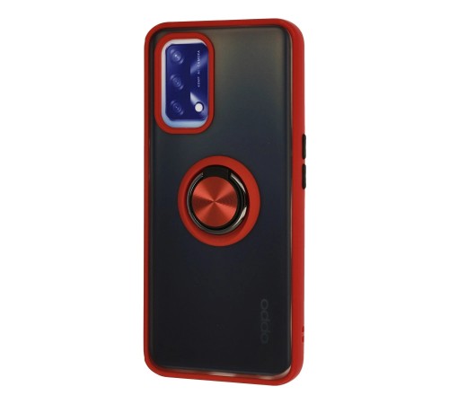 Oppo A74 4G Kılıf Montreal Yüzüklü Silikon Kapak - Kırmızı Oppo A74 4G Kılıf Montreal Yüzüklü Silikon Kapak - Kırmızı