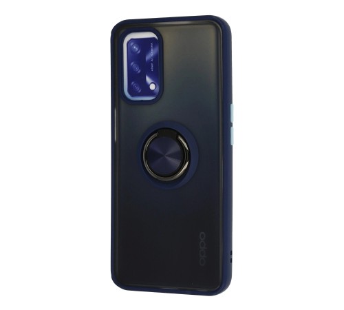 Oppo A74 4G Kılıf Montreal Yüzüklü Silikon Kapak - Lacivert Oppo A74 4G Kılıf Montreal Yüzüklü Silikon Kapak - Lacivert