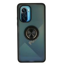 Xiaomi Redmi K40 Kılıf Montreal Yüzüklü Silikon Kapak - Siyah