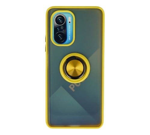 Xiaomi Redmi K40 Kılıf Montreal Yüzüklü Silikon Kapak - Sarı