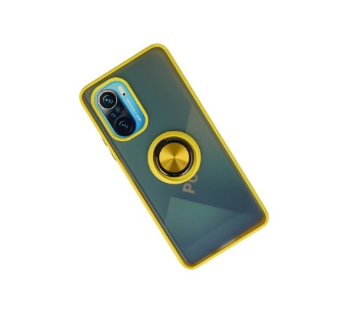 Xiaomi Redmi K40 Kılıf Montreal Yüzüklü Silikon Kapak - Sarı