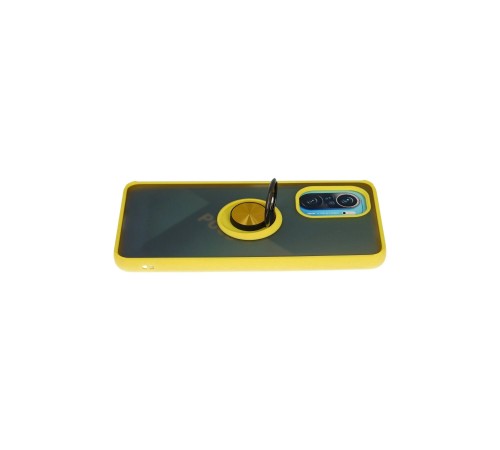 Xiaomi Redmi K40 Kılıf Montreal Yüzüklü Silikon Kapak - Sarı