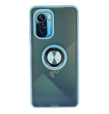 Xiaomi Redmi K40 Kılıf Montreal Yüzüklü Silikon Kapak - Buz Mavi