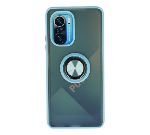 Xiaomi Redmi K40 Kılıf Montreal Yüzüklü Silikon Kapak - Buz Mavi Xiaomi Redmi K40 Kılıf Montreal Yüzüklü Silikon Kapak - Buz Mavi