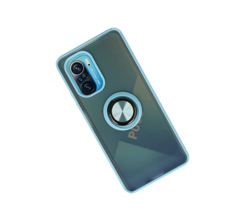 Xiaomi Redmi K40 Kılıf Montreal Yüzüklü Silikon Kapak - Buz Mavi Xiaomi Redmi K40 Kılıf Montreal Yüzüklü Silikon Kapak - Buz Mavi