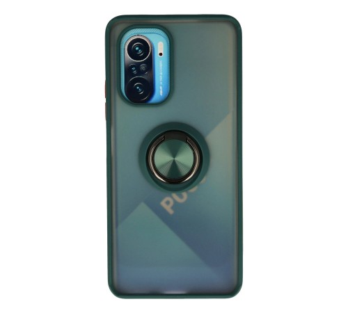 Xiaomi Redmi K40 Kılıf Montreal Yüzüklü Silikon Kapak - Yeşil Xiaomi Redmi K40 Kılıf Montreal Yüzüklü Silikon Kapak - Yeşil