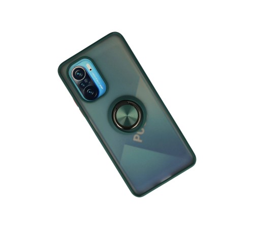 Xiaomi Redmi K40 Kılıf Montreal Yüzüklü Silikon Kapak - Yeşil Xiaomi Redmi K40 Kılıf Montreal Yüzüklü Silikon Kapak - Yeşil