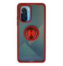 Xiaomi Redmi K40 Kılıf Montreal Yüzüklü Silikon Kapak - Kırmızı