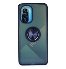 Xiaomi Redmi K40 Kılıf Montreal Yüzüklü Silikon Kapak - Lacivert