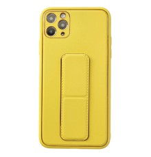 iPhone 11 Pro Max Kılıf Coco Deri Standlı Kapak - Sarı