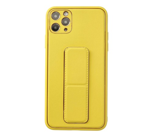 iPhone 11 Pro Max Kılıf Coco Deri Standlı Kapak - Sarı iPhone 11 Pro Max Kılıf Coco Deri Standlı Kapak - Sarı