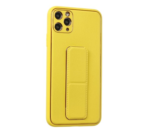 iPhone 11 Pro Max Kılıf Coco Deri Standlı Kapak - Sarı iPhone 11 Pro Max Kılıf Coco Deri Standlı Kapak - Sarı