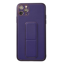 iPhone 11 Pro Max Kılıf Coco Deri Standlı Kapak - Mor