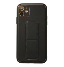 iPhone 12 Kılıf Coco Deri Standlı Kapak - Siyah