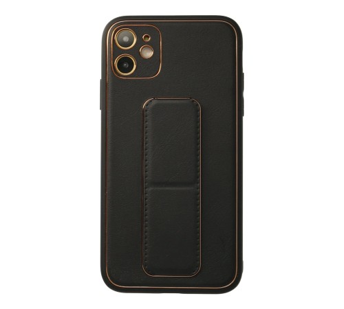 iPhone 12 Kılıf Coco Deri Standlı Kapak - Siyah iPhone 12 Kılıf Coco Deri Standlı Kapak - Siyah