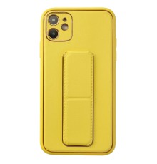 iPhone 12 Kılıf Coco Deri Standlı Kapak - Sarı
