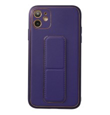 iPhone 12 Kılıf Coco Deri Standlı Kapak - Mor