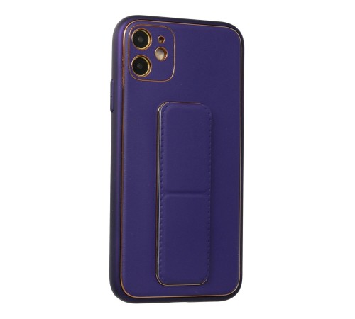iPhone 12 Kılıf Coco Deri Standlı Kapak - Mor iPhone 12 Kılıf Coco Deri Standlı Kapak - Mor