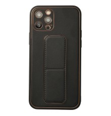 iPhone 12 Pro Kılıf Coco Deri Standlı Kapak - Siyah