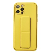 iPhone 12 Pro Kılıf Coco Deri Standlı Kapak - Sarı