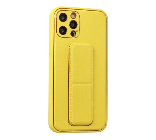 iPhone 12 Pro Kılıf Coco Deri Standlı Kapak - Sarı iPhone 12 Pro Kılıf Coco Deri Standlı Kapak - Sarı