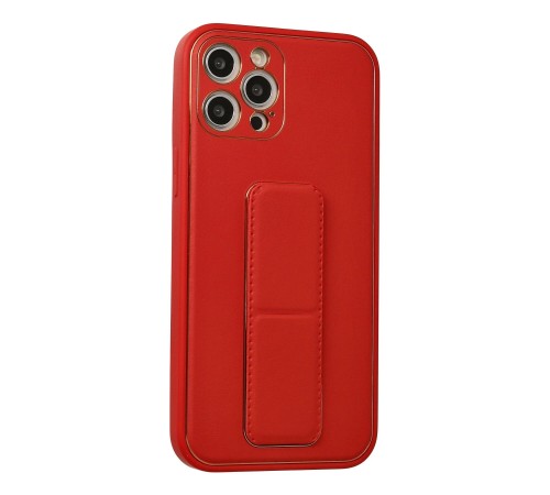 iPhone 12 Pro Max Kılıf Coco Deri Standlı Kapak - Kırmızı