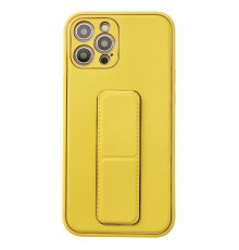 iPhone 12 Pro Max Kılıf Coco Deri Standlı Kapak - Sarı