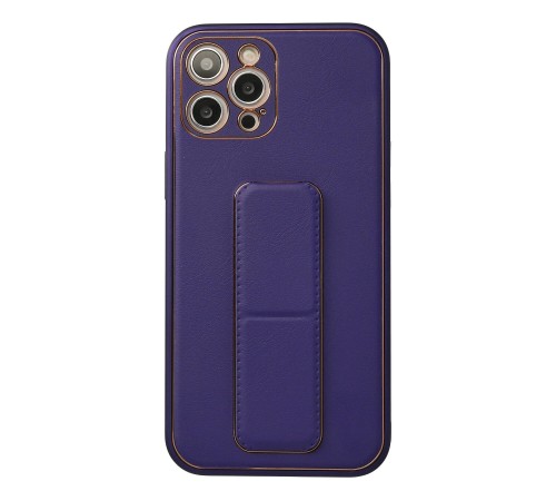 iPhone 12 Pro Max Kılıf Coco Deri Standlı Kapak - Mor iPhone 12 Pro Max Kılıf Coco Deri Standlı Kapak - Mor